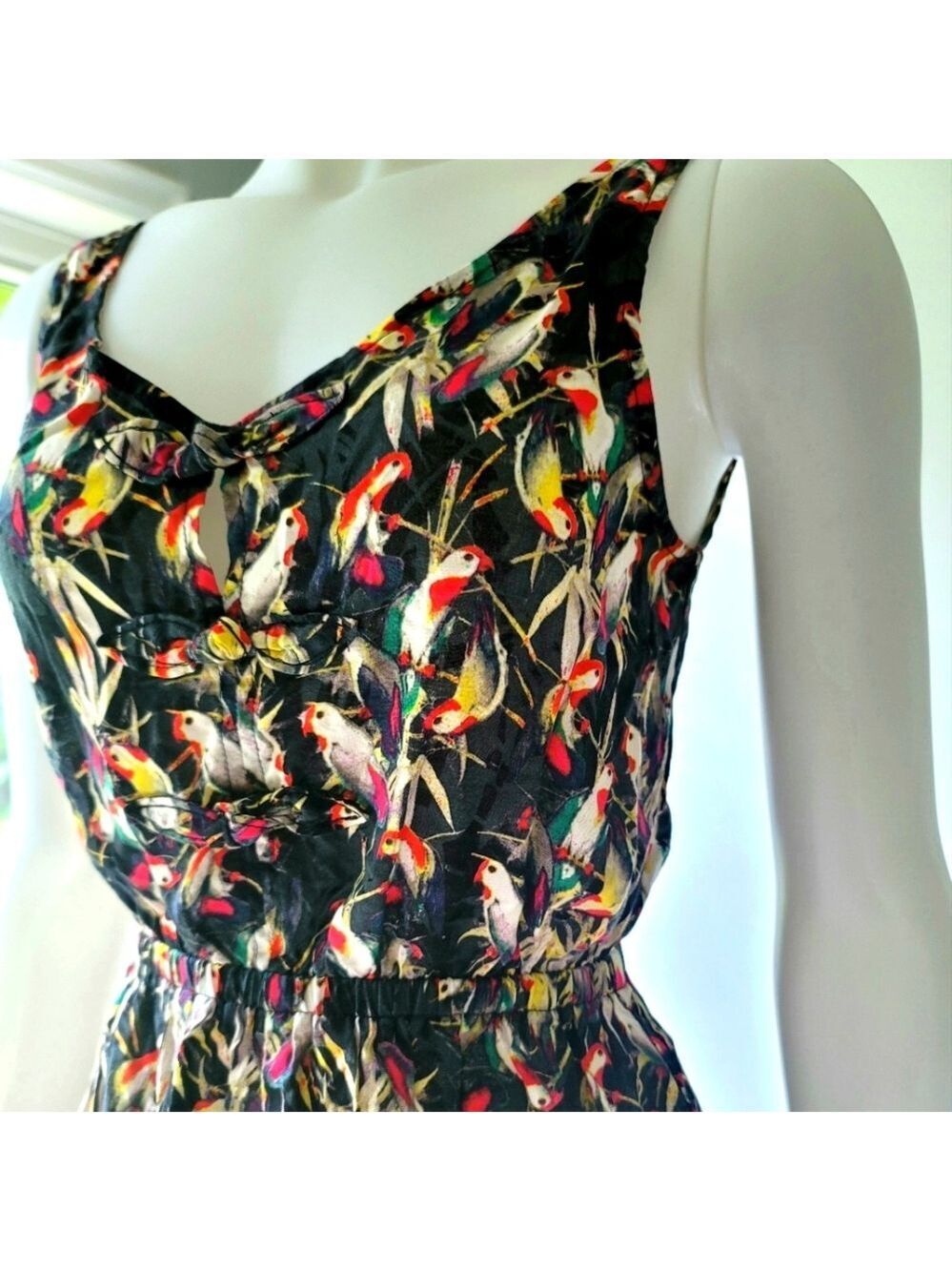 Material Girl Petite Bird Pattern Romper